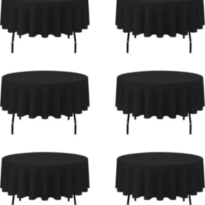 Black Round Tablecloth - 90 inch