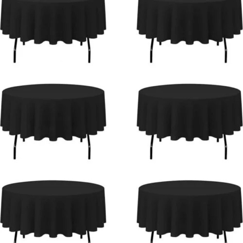 Black Round Tablecloth - 90 inch