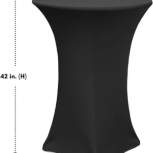 Black spandex covers for cocktail tables