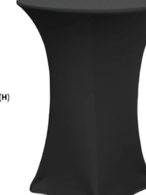 Black spandex covers for cocktail tables