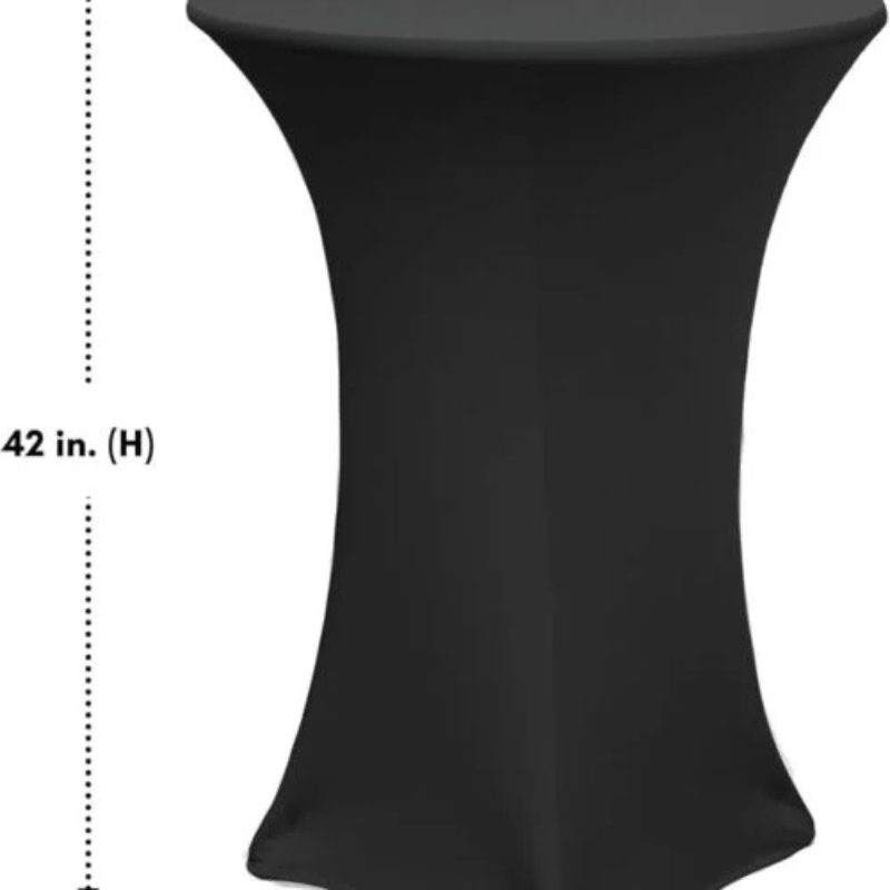 Black spandex covers for cocktail tables