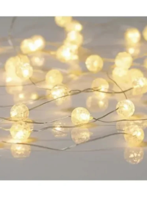 Cracked Orbs Silver Wire LED String Lights