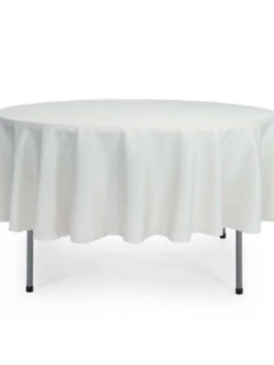 White Round Tablecloth - 90inch