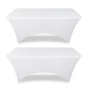 White spandex tablecloths - 6ft