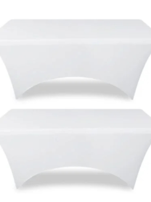White spandex tablecloths - 6ft