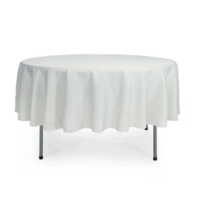 table-1-1 White Round Tablecloth - 90 inch